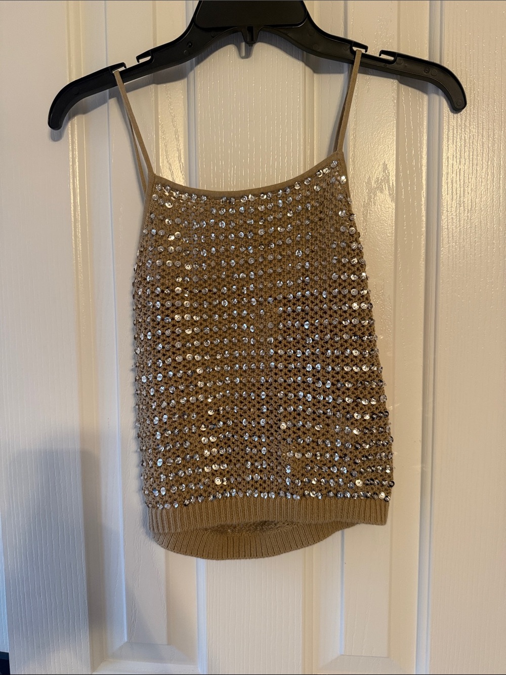 J. Crew Collection Gold Sequin Knit Crop Top